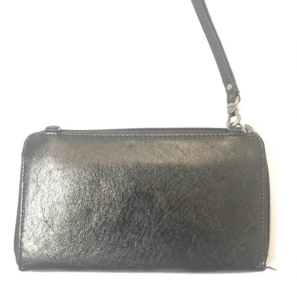 The sak black leather wristlet wallet clutch bag